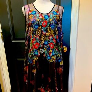 Johnny Was Kemira mesh dress L with free shawl!